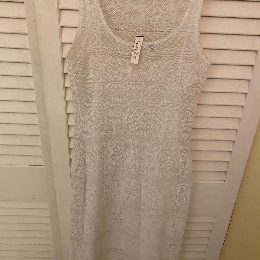 White House black market lace dress with slip